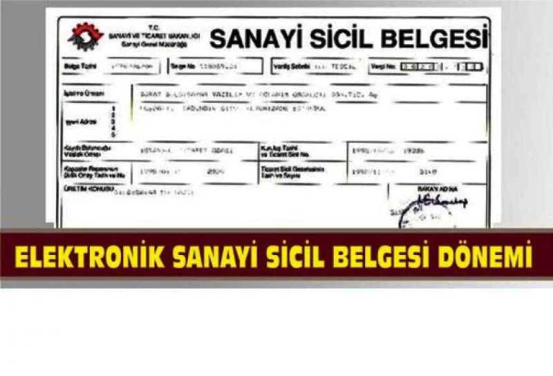 Sanayi Sicil Belgesi Sahibi Olan İşletmeler…