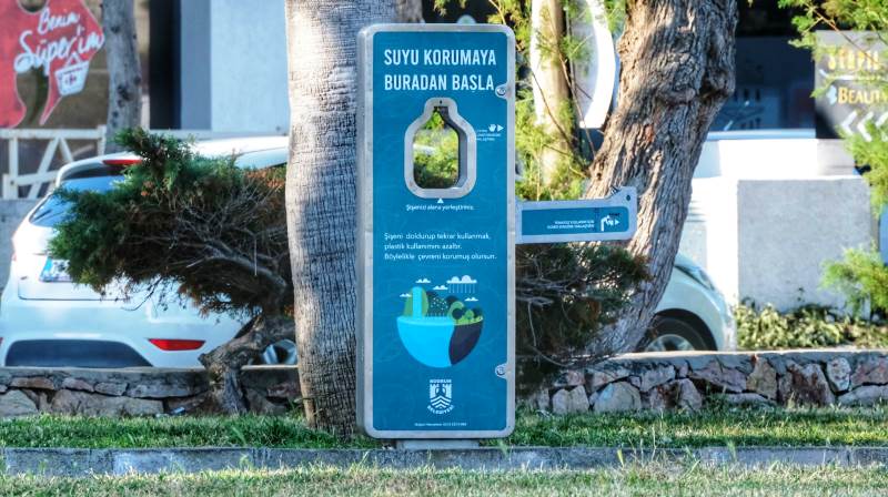Açık alan su sebilleri Bodrum’da parklarında..