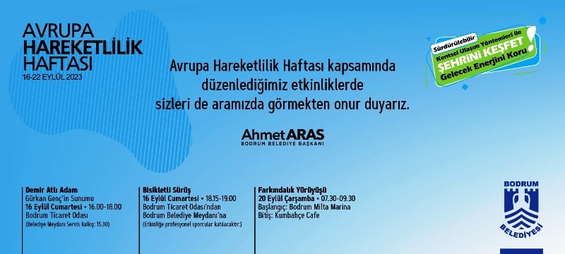 Bodrum’da Avrupa hareketlilik haftası etkinlikleri..